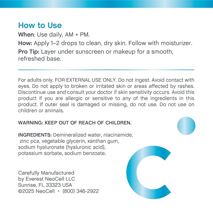 Niacinamide Hyaluronic Acid Serum | 2 fl oz | Plus Zinc | Moisturizing Formula | for Face and Neck | Advanced Skincare