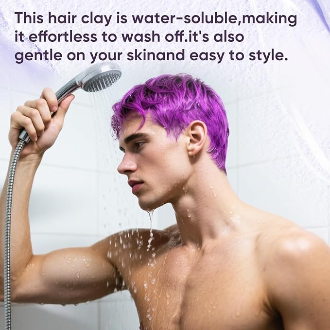 Temporary Hair Color Wax, Washable Styling Hair Clay, Instant White Hair Coloring Cream for Women Men Teens, DIY Hair Styling for Cosplay, Halloween & Parties (Red)