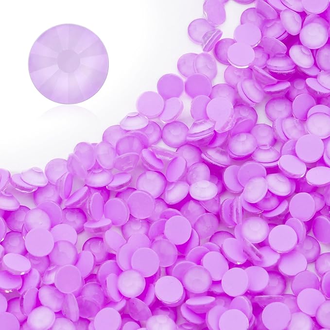 Meibite Mocha Lt.Purple Flatback Rhinestones, Glass Rhinestones for Nail Art and Craft, Glue Fix, Loose Crystal Gemstones(Mocha Lt.Purple, SS30, 288pcs, 6.4-6.6mm)