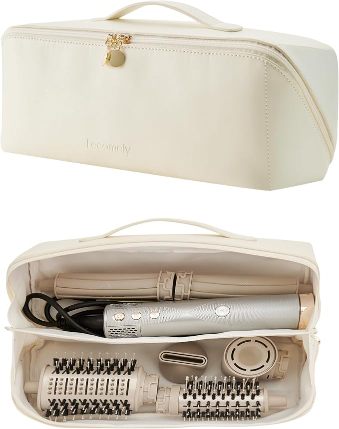 Lecomely AirEdge A3 Hair Styler Bag Luxurious Leather Build Travel-Ready Design Fits All Accessories of Multi-Styler Brushes, nozzles, Curls Universal Fit