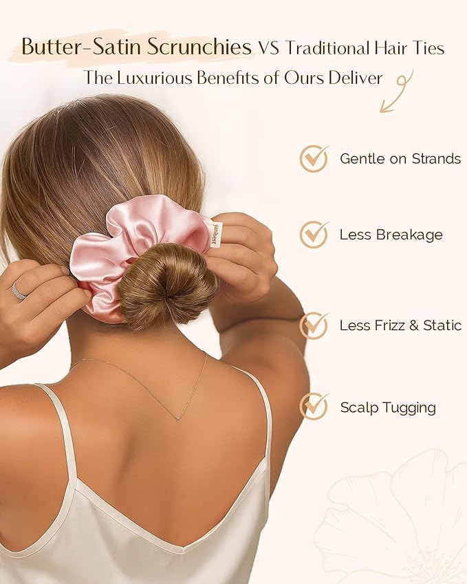 Yanibest 8 Pcs Satin Scrunchies - Silk Scrunchies Ponytail Holders,Soft Satin Hair Ties No Damage,Hair Accessories for Women