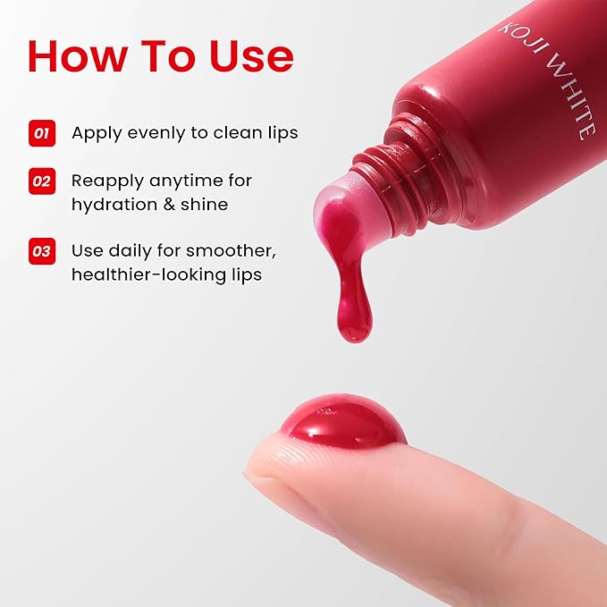 Koji White Lip Discoloration Treatment for Dark Lips | Smokers, Moisturizer & Hydrating Lip Balm with 1% Kojic Acid, Hyaluronic Acid, Vitamin C, Carrot Oil - Beeswax-Free, Vegan Chapstick, 0.23 Fl Oz