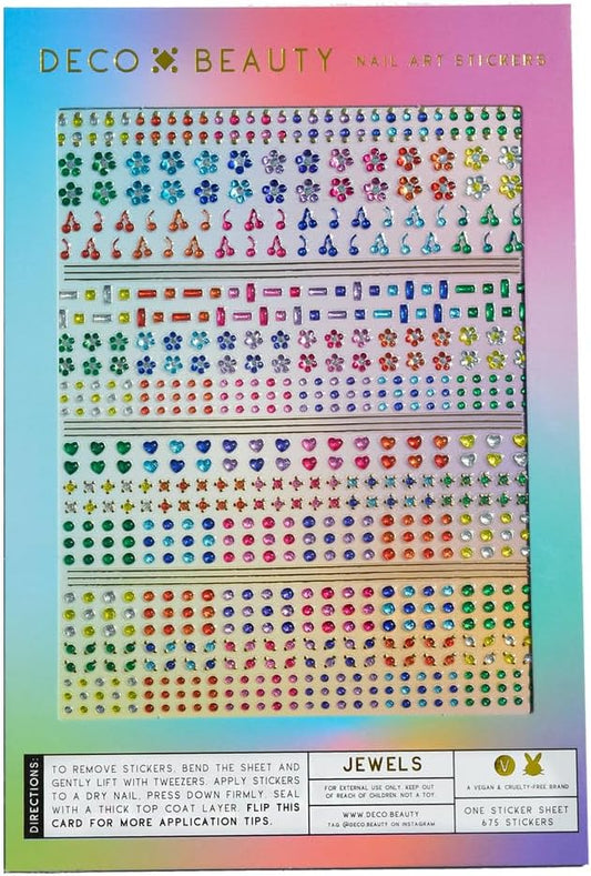 Deco Beauty Jewels - Super Thin & Easy-to-Apply Nail Art with The Cutest Designs - Durable & Long-Lasting Nail Art Stickers and Decals for Women, for DIY at-Home Manicures & Salon-Quality Nails