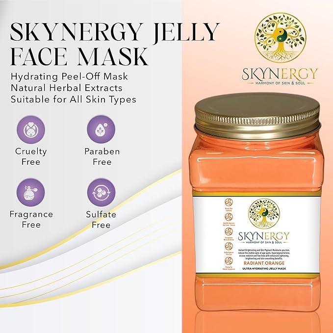 Radiant Orange Ultra Hydrating Jelly Mask - Professional Grade Hydro Glo Peel Off Mask for Skin Hydration, Glow Suitable for All Skin Types, Vajafacial Jelly Mask | 12 Applications (30 Fl Oz)