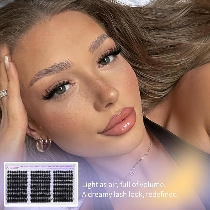 Kiromiro Lash Clusters with Spikes Eyelash Clusters Fluffy 12-20mm Cluster Eyelash Extensions 216pcs Individual Lashes Clusters Wispy DIY Lash Extension Cluster Lashes Mink