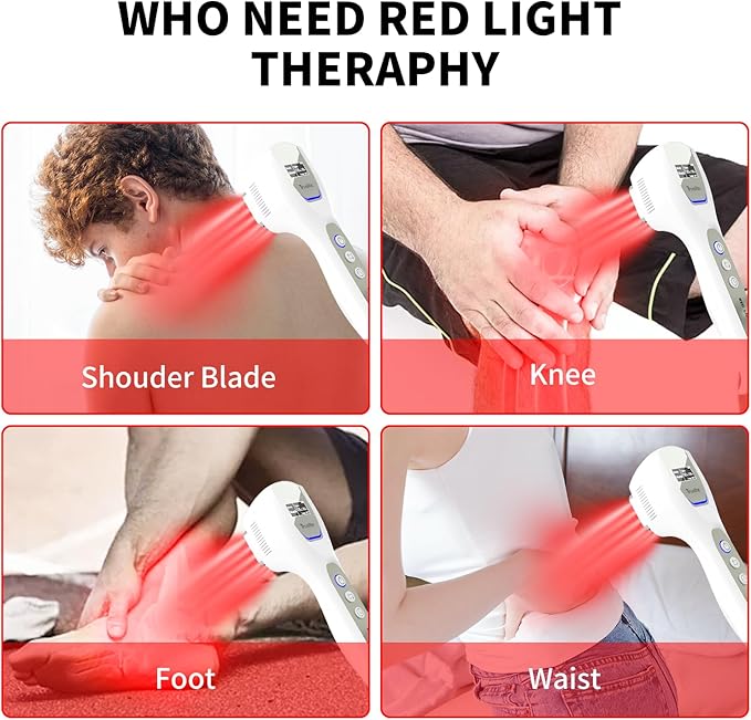 Red Light Therapy Device for Pain Relief, Deep Tissue Infrared Light for Joint, Muscle, Back,Inflammation at-Home LED Treatment Tool with16*Red Light Chips+16*Near Infrared Chips