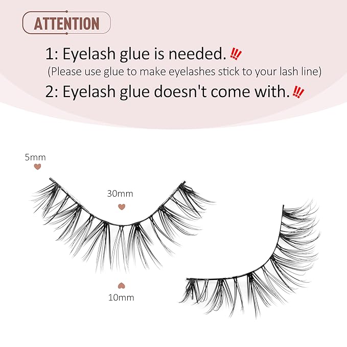 Onlyall Wispy Lashes Natural Flared False Eyelashes Fake Lashes DK23