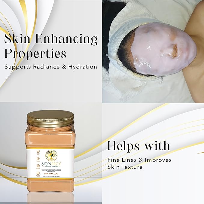 Belgium Cacao Jelly Mask - Professional Grade Peel Off Hydro Glo Face Mask for Hydration, Soothing Skin & Radiant Glow - Suitable for All Skin Types, Vajafacial Jelly Mask | 12 Applications (30 fl oz)