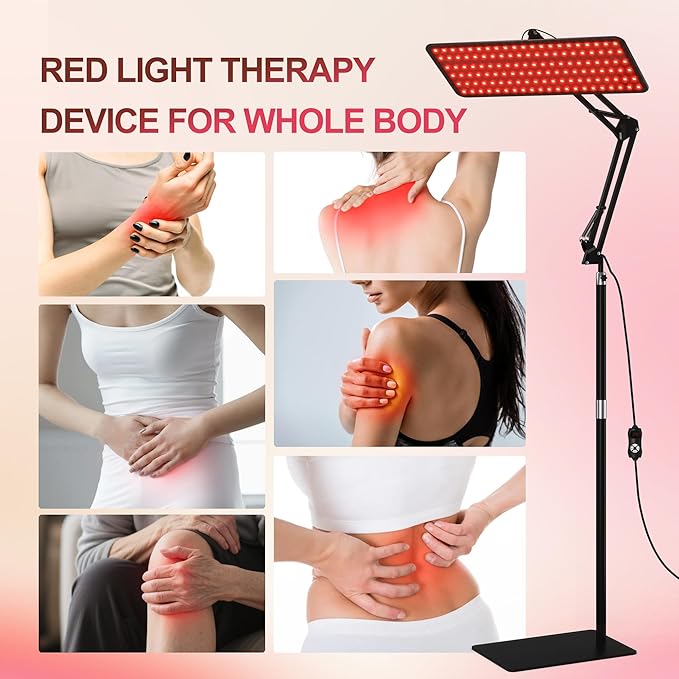 Morfone Red Light Therapy for Body Face - Tri-Wavelength (660nm, 850nm, 940nm) LED Infrared Light Therapy Lamp Large Panel with Adjustable Stand, Protective Glasses for Home Use, Gift for Women Girls