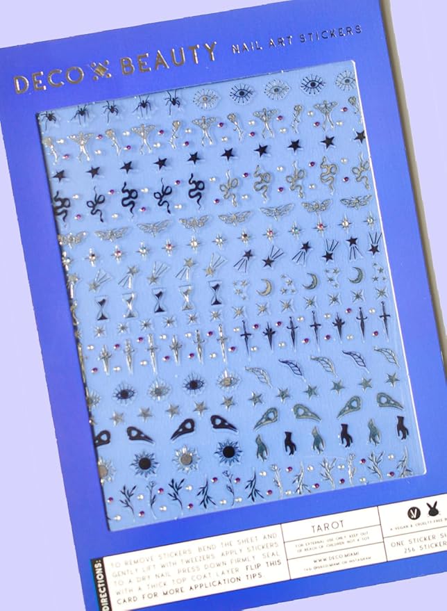 Deco Beauty Tarot - Super Thin & Easy-to-Apply Nail Art with The Cutest Designs - Durable & Long-Lasting Nail Art Stickers and Decals for Women, for DIY at-Home Manicures & Salon-Quality Nails