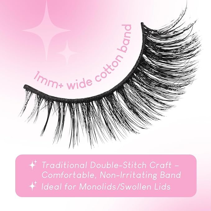 False Eyelashes 20 Pairs 10-18mm Long Lashes Wispy Lashes Faux Mink Lashes 3D Fluffy Cat Eye Lashes （style 20-060)