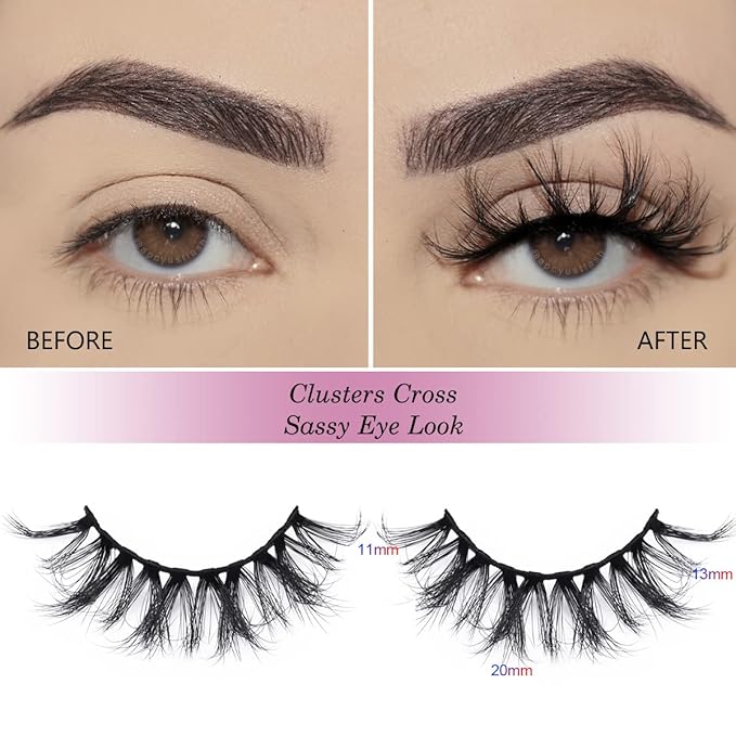 Lashes Bulk 30 Pair Wholesale Faux Mink Eyelashes 5D Fluffy Eyelash 15mm 18mm 20mm Natural Medium Length Fake Lash with Portable Pack