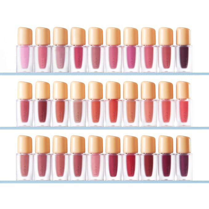 Laka Fruity Glam Lip Tint Mini, 1.9g/0.07oz, Glowing Lip Stain with Wide Color Spectrum, Hydrating & Lightweight Texture, Long-Lasting Bold Stain, Non-Sticky, Vegan, K-Beauty (#105 Cold)