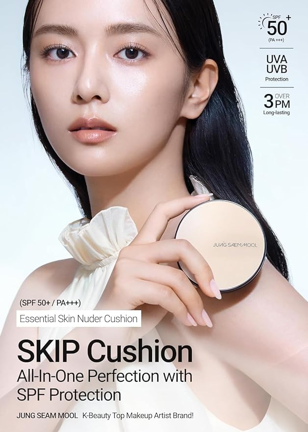 JUNG SAEM MOOL [ SPF ] Essential Skin Nuder Cushion (19 Pink Light) | Refill Included (0.98 Fl Oz) | SPF50 Broad Spectrum | Natural Finish | Makeup Artist Brand