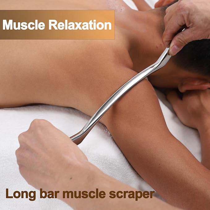 FeelFree Sport 4 in 1 Muscle Scraper Tool Set-Gua Sha Massage Scraping Tools for Soft Tissue Mobilization,Physical Therapy for Back, Legs, Arms