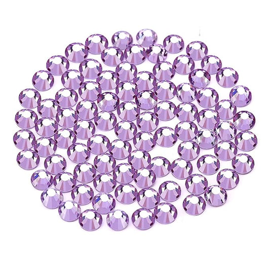 Novani Crystal Rhinestones, Flatback Loose Gemstones 288pcs Glass Rhinestones for Clothes Shoes Crafts Makeup Nail Art and DIY Decorations(SS30, Lavender)