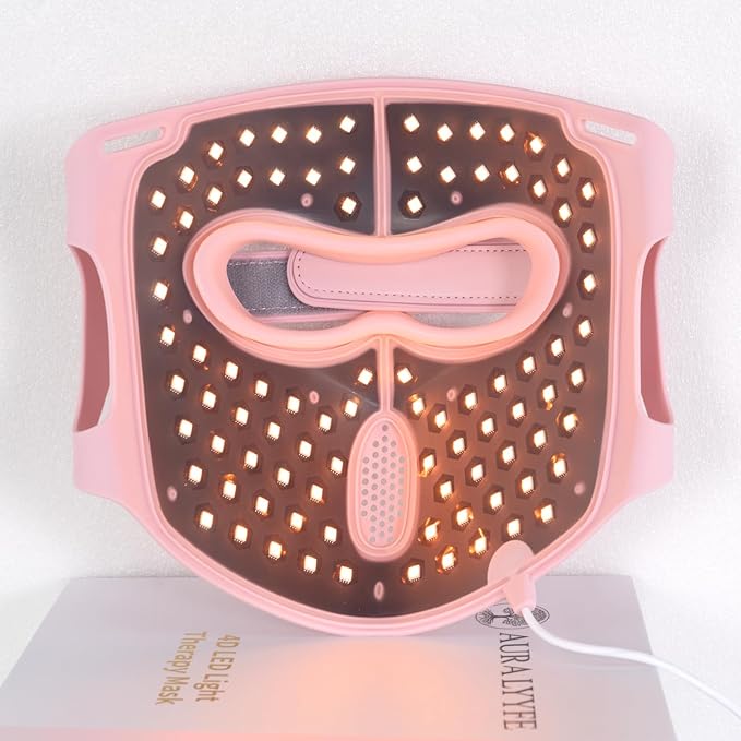 4D LED Light Mask for Skin Rejuvenation and Radiance Enhancement with Red, Blue and Amber Modes, Comfort-Fit Silicone Design, Cordless Rechargeable Skincare Tool