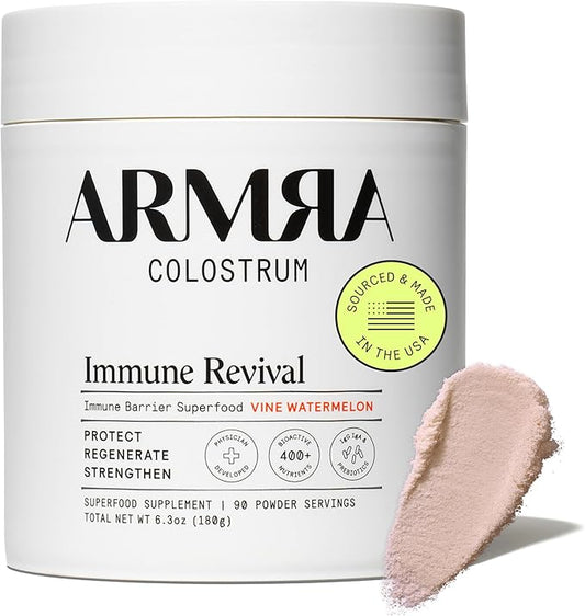 ARMRA Colostrum Powder | Vine Watermelon | Gut Health & Bloating | Skin & Hair | Immunity | Keto, Gluten & Fat-Free | 90 Servings