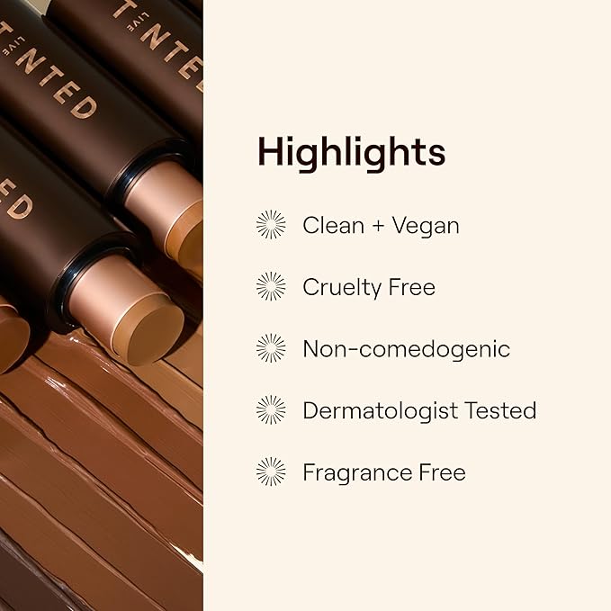 Live Tinted HUESTICK Complexion Stick - Medium-to-Full Buildable Coverage - Soft Matte Finish - Multitasking Makeup Stick - Lightweight, Creamy Formula - Shade 01