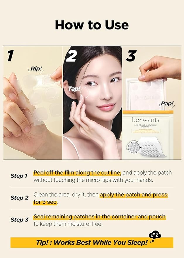 [K-Beauty] Bewants Deep Toning Glutathione Ampoule Serum | Korean Skincare with Vitamin C & Calendula Extract, 1.01 fl.oz & Bewants Deep Toning Glutathione Spot Patch