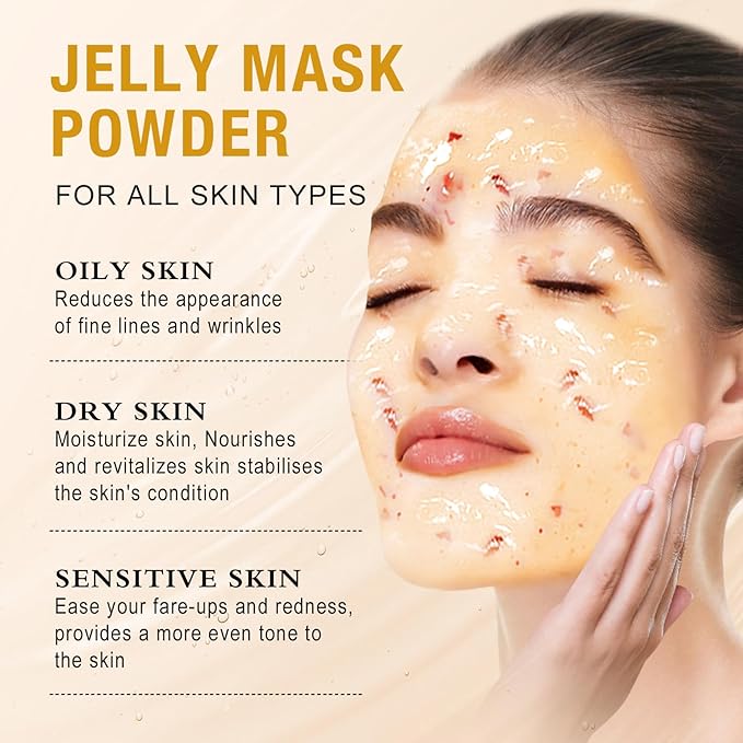 LUCKY CAT Jelly Mask for Facials Professional, Hydrating & Moisturizing Peel-Off Gel Jelly Face Mask Skin Care for Deep Hydration & Glow, Professional Spa Use for All Skin Types 23 Fl Oz (VC)