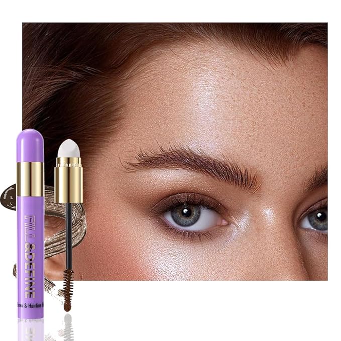 3 in 1 Hair Color Concealer Eyebrow Gel For Women, Waterproof, Long Lasting,Transfer-proof, suitable for eyebrows, beard, and hairline, With features a blending sponge applicator, Red Brown