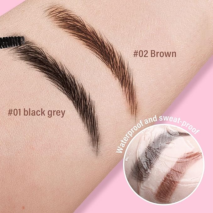 2 Packs Eyebrow Gel, Buildable, Creates Full, Voluminous-Looking Brows, Locks Hairs In Place, 24hrs for Soft Full Brows, 5g (01# 02#)