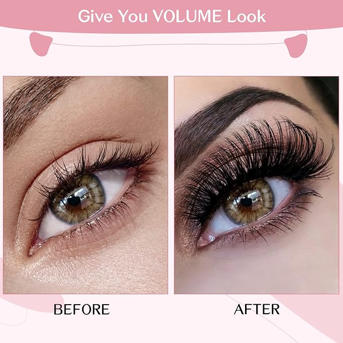 Cluster Lashes, 72 Pcs Individual Lashes, Lash Clusters DIY Eyelash Extension, Super Thin Band Reusable Soft & Comfortable (Romantic-D-8-16mix)