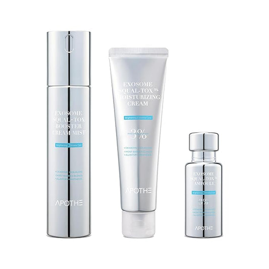 APOTHE Exosome Squal-Tox 3-in-1 Skincare Set – Ampoule, Cream & Booster Mist for Hydration, Firming & Skin Renewal, Winter Gifting Bundle