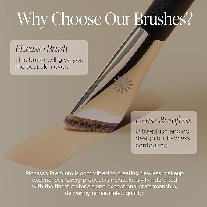Piccasso Brush Korean Foundation Spatula – Professional Stainless Steel Makeup Tool for Thin, Seamless Foundation & Cream Blending (V-cut)