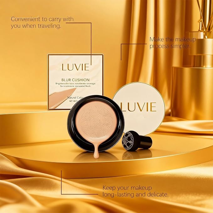 Foundation Cushion, 2026 New Mushroom Head Air Cushion Cc Cream Foundation, Bb Cream Foundations, Lifts and Moisturizes, Long-Lasting and Evens out Skin Texture (Ivory white)