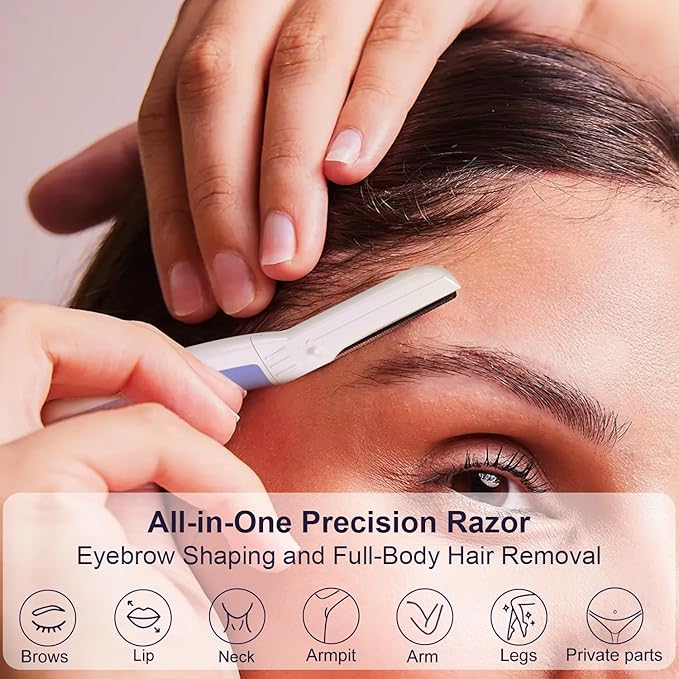THURLADY Dermaplane Razor for Women Face, Eyebrow Razor, Face Razors for Women Dermaplaning, Peach Fuzz Remover, Gentle Exfoliation & Facial Hair Removal, Travel Essentials, (12 pcs, Aegean Frost)