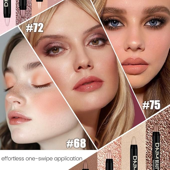 Kaely 8Pcs Cream Eye Shadow Sticks Set, Matte Shimmer Eyeliner Pencil Eyeshadow Palette Makeup, Eye Highlighter Brightener Stick for Older Women Waterproof Pigmented, sombras para ojos, New-11