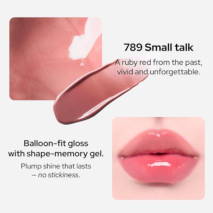 Unseen Balloon Tint, 9 Colors for All Skin Types. Buildable Color, Long Lasting Glossy Lip Stains, Lightweight Lip Gloss Make up, Holiday Stocking Stuffer (789 Small talk, 0.11 oz)