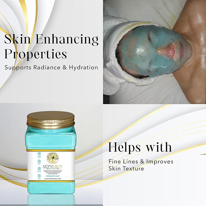 Ceramide Luxe Jelly Masks - Professional Grade Peel Off Face Mask for Skin Hydration, Soothing & Glow - Suitable for All Skin Types, Vajafacial Jelly Mask | 12 Applications (30 Fl Oz)