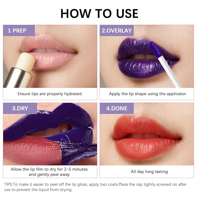 Lashcharm lip stain peel off,Long-Lasting All day Lips tick peel off Masque,Waterproof and Transfer Proof Lip tint - Matte Finish Peel Off lip stain（ 01Sweetheart Stain ）