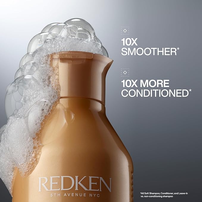 Redken All Soft Shampoo - Moisturizes & Hydrates Dry, Brittle Hair, Gently Cleanses and Softens, With Argan Oil, Safe For Color-Treated Hair, 1.7 Fl Oz