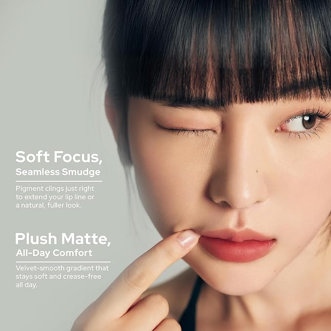 Unseen Blur Soft-matte Lip Tint Long-Lasting Stain, Blendable 3.2g, Holiday Stocking Stuffer, Winter Makeup Essentials (735 Switched, 0.11 oz)