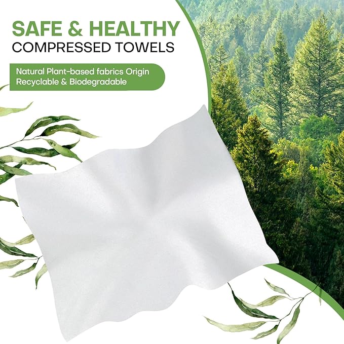 Disposable Face Towel for Travel 300 Pcs, Thicken Compressed Towels, Compact Mini Coin Tissue Eco-Friendly Clean Cotton Washcloths, Portable Facial Towels for Beauty Gym Home Use (Green)