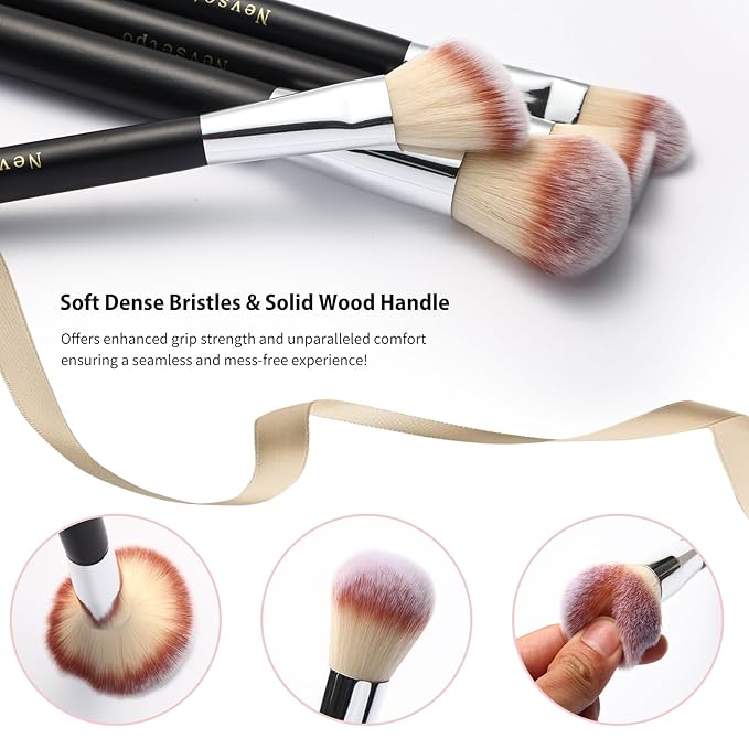 Makeup Brushes for Women, 28PCS Full Makeup Kits Include 24 Makeup Brushes, 2 Large Beauty Blenders, 1 Face Mask Spatula, 1 Brush Cleaning Egg, Makeup Brush Set with Travel-Friendly Case, Black