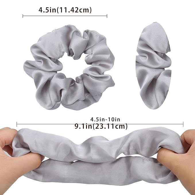 Lolalet Scrunchies for Women, Satin Hair Scrunchies Softer Than Silk Hair Ties for Hair Sleep, Big Scrunchy Ponytail Holder with Elastic Hair Bands for Girls Thick Thin Curly Hair -6 Pack, Style C