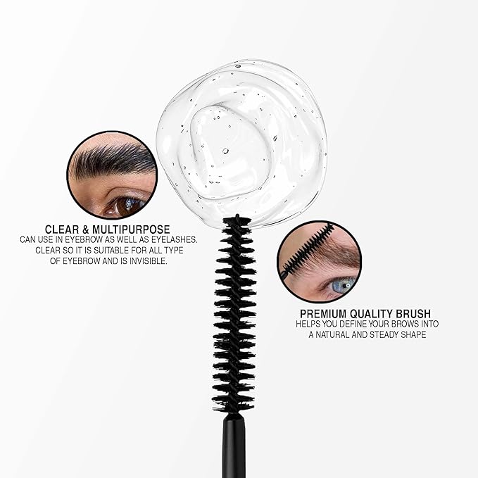 Gentlehomme - Eyebrow Gel - Men’s Clear Brow Gel - Long-Lasting Invisible Hold - Shape, Define, Hold & Set Eyebrows - Liquid Gel & Brush Applicator - Use With Eyebrows & Eyelashes - Vegan - 3 Pack