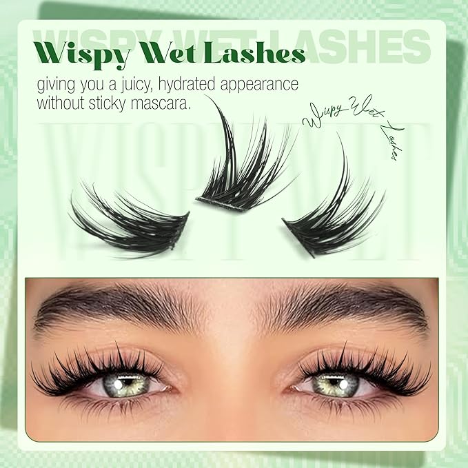 Cat Eye Lash Clusters Fairy Eyelash Clusters Wispy Wet Cluster Lashes Extensions Spiky Individual Lashes Left & Right Lashes Clusters 108Pcs 12-16MM DIY Lash Pack by Mavphnee
