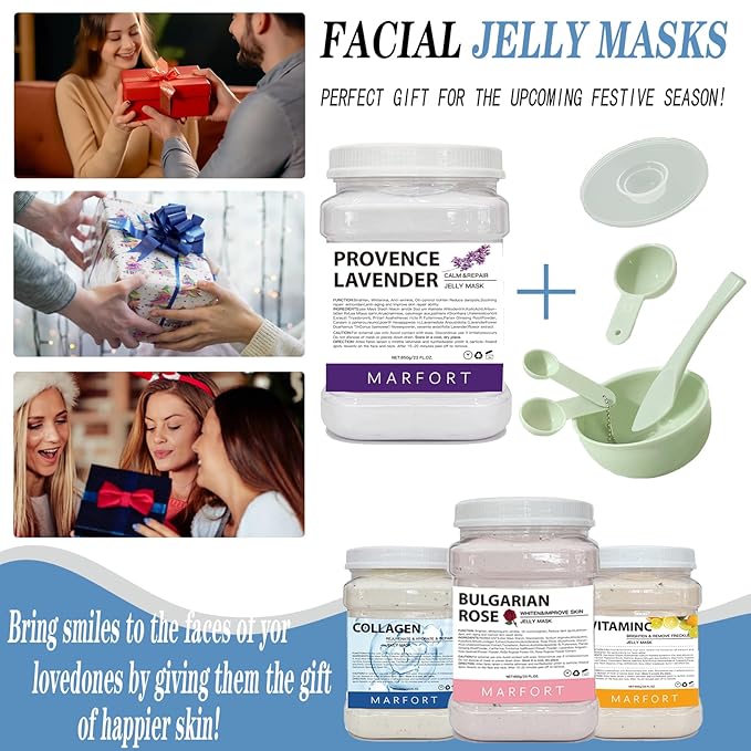 Jelly Mask for Facials Peel-Off Powder Hydrojelly Mask Peel Off Face Masks SkinCare Combination with Professional Skincare Spa Moisturizing & Hydrating 23 Fl Oz (Lavender)