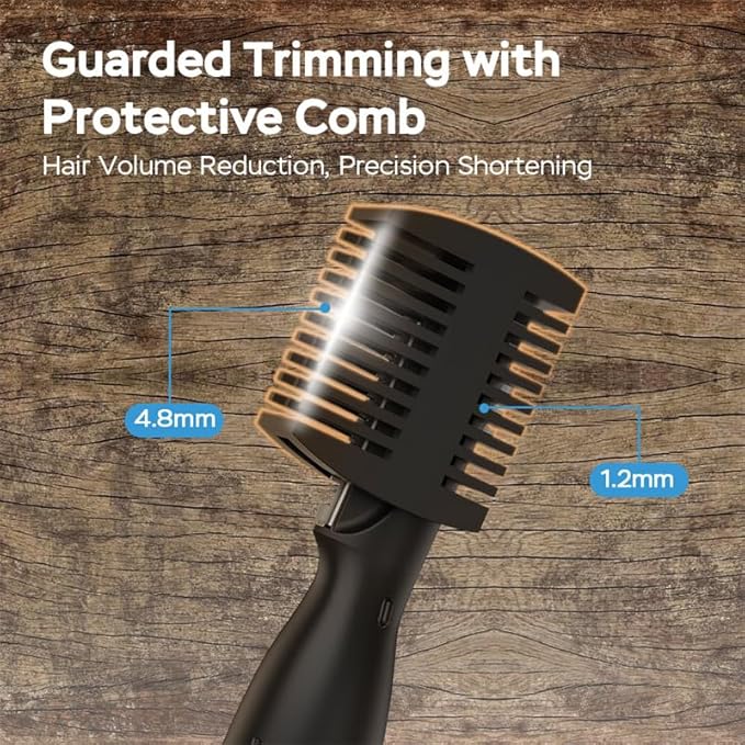 aisleek Upgraded Eyebrow Trimmer for Men, Precision Detailer, Battery-Powered Eyebrow Razor with Rinseable Blade, Facial Hair Trimmer with Comb, Compact Pen-Size, Safe Painless Shaver