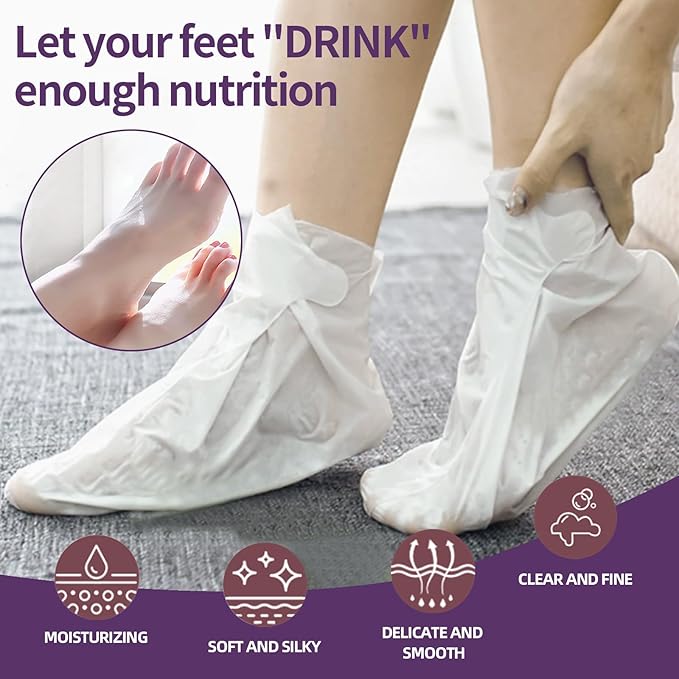 Moisturizing Foot Mask 5 Pack,Hydrating Foot Masks for Dry Cracked Feet,Moisturizing Socks Dry Skin Moisturizer for Soft and Smooth Touch Feet,Foot Care Spa Gifts for Women Men Valentines Gifts