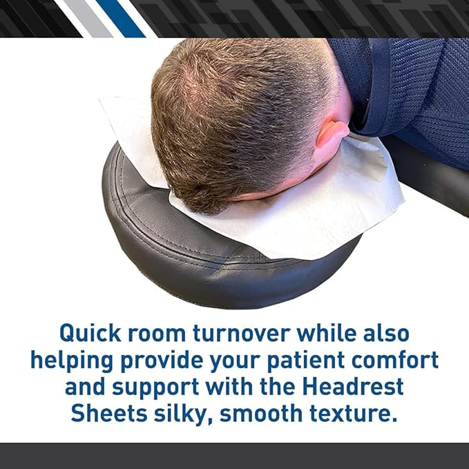 BodyMed Premium Headrest Paper Sheets – Without Slit – Disposable Medical Face Barrier – Exam Paper Sheets – Case of 1,000 – 12-inch x 12-inch – White