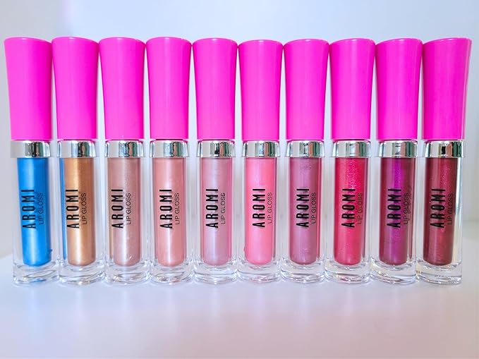 Aromi Magenta Pink Lip Gloss | Highly-Pigmented Fuchsia, Glossy Finish, Plumping, Non-Stick Feel, Vegan, High-Shine (Showgirl Pink)