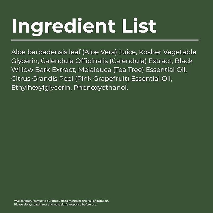 Essence Skin Care Tea Tree & Aloe Facial Toner, Hydrating Mist with Calendula Extract, Black Willow Bark, Salicylic Acid, Refreshing Spray for Balanced Skin, Pore Refining, Lightweight Formula