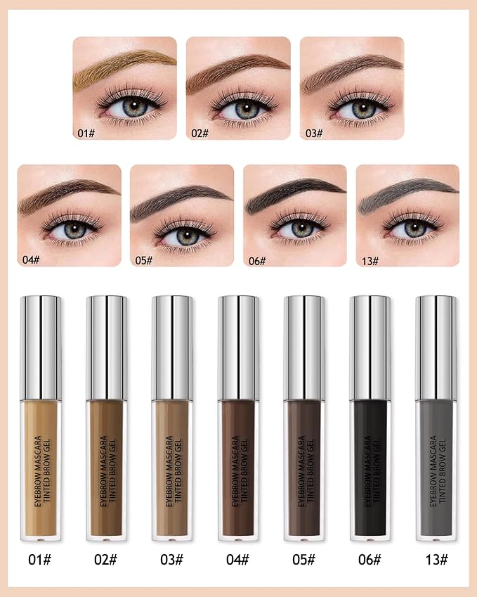 Waterproof Tinted Eyebrow Gel-Long Lasting Smudge-Proof Eyebrow Mascara Tinted Brow Glue,Eye Brow Filler,Volumizing Enhance Brow Mascara With Brow Razor,Christmas Eye Makeup Gift for Women-06 Ebony